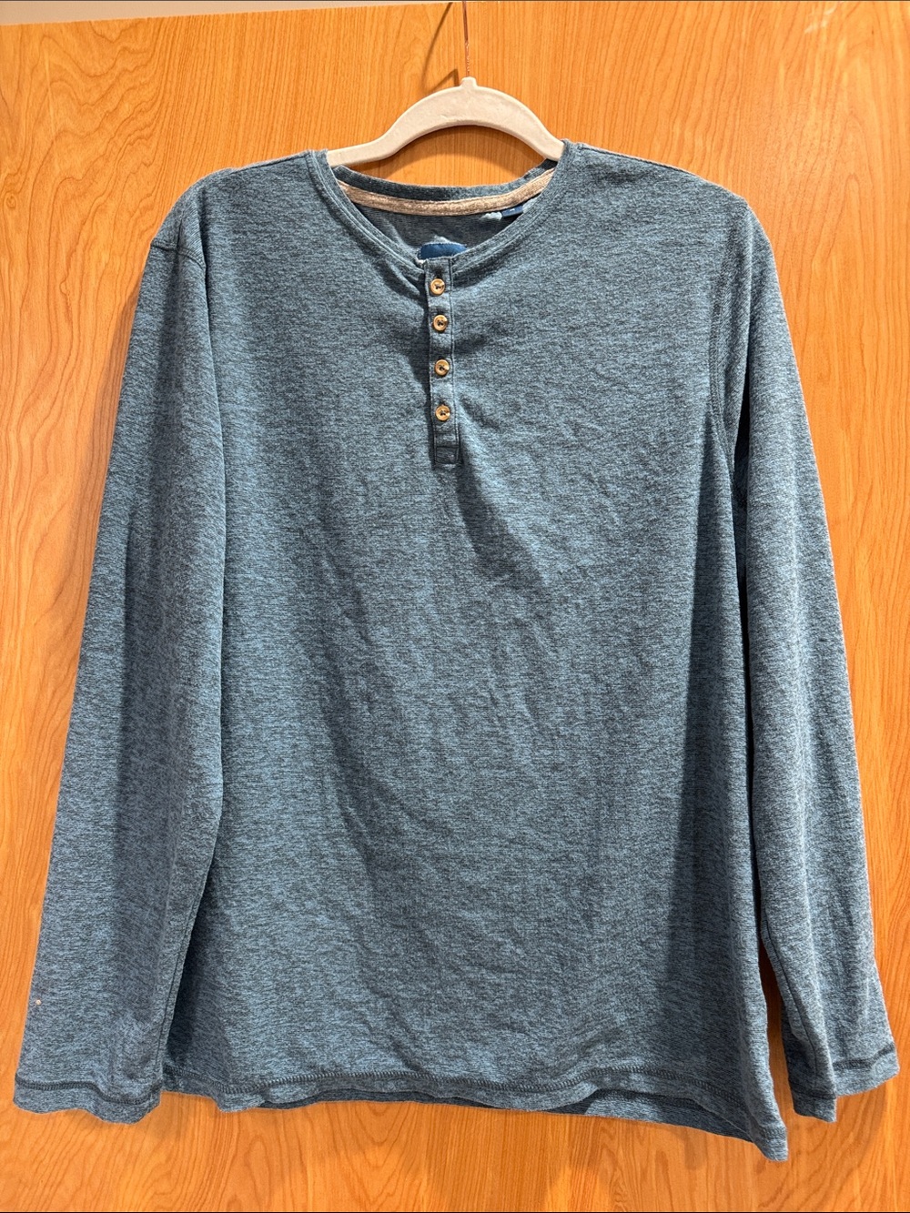 Men's Long-Sleeve Henley Shirt - Slate Blue